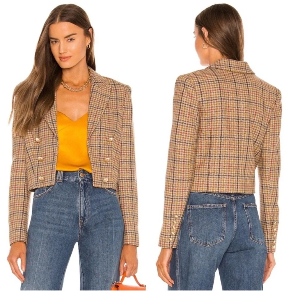 L'AGENCE Multicolor Plaid Double-Breasted Blazer - Picture 16 of 16